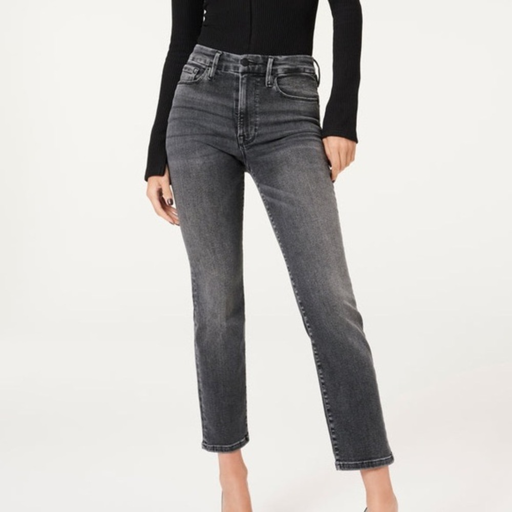 GOOD AMERICAN x CALIK DENIM| Gray Black Denim Jeans 6-12 size 15" waist 30